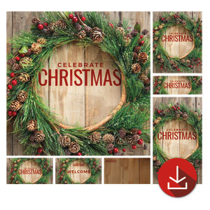 Wreath Celebrate Christmas Church Graphic Bundles