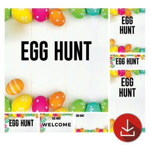 Egg Hunt Bright Eggs Church Graphic Bundles