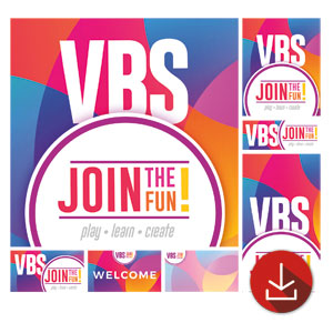 Curved Colors VBS Join the Fun Church Graphic Bundles