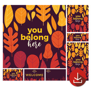 Belong Here Leaves Church Graphic Bundles