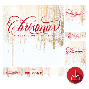 Begins with Christ Trees Church Graphic Bundles