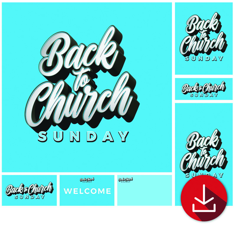 Church Graphic Bundles, Back To Church Sunday, Back to Church Sunday Celebration Blue