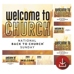 Back to Church Welcomes You Orange Church Graphic Bundles