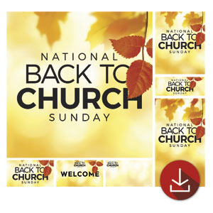 Back to Church Welcomes You Orange Leaves Church Graphic Bundles