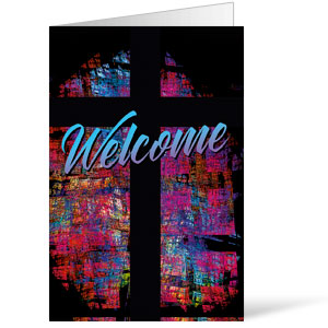 Welcome Cross Stained Glass Bulletins 8.5 x 11
