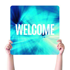 Welcome Handheld Signs