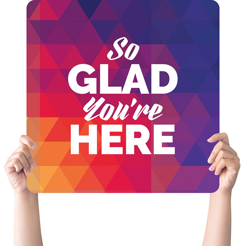 Geometric Bold Glad Handheld sign - Church Banners - Outreach Marketing