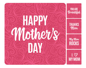 Mother's Day Pink Set Square Handheld Signs