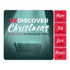 ReDiscover Christmas Advent Manger Set Square Handheld Signs