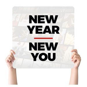 A New Beginning New Year White Square Handheld Signs