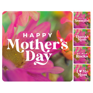 Mother's Day Bloom Set Square Handheld Signs