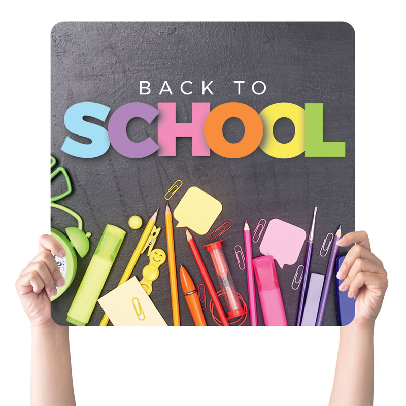 Handheld Signs, Welcome, Back To School Colors, 21 Square