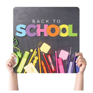 Back To School Colors Square Handheld Signs