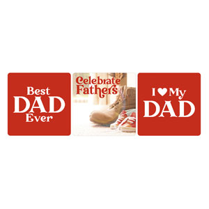 Celebrate Fathers Set Square Handheld Signs