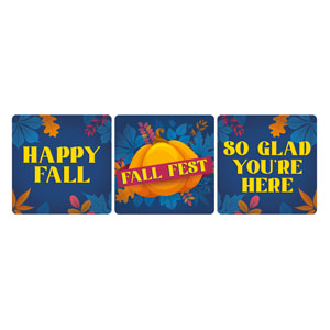 Fall Fest Leaves Set Square Handheld Signs
