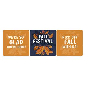 Fall Festival Invited Set Square Handheld Signs