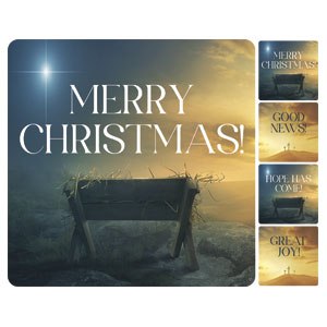 Behold A Savior Is Born Set Square Handheld Signs