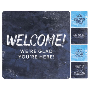 Blue Revival Set Square Handheld Signs