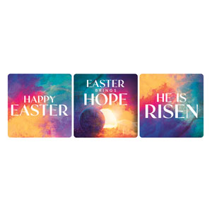 Colorful Open Tomb Set Square Handheld Signs