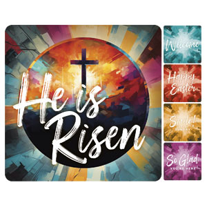 He Is Risen Hope Set Square Handheld Signs