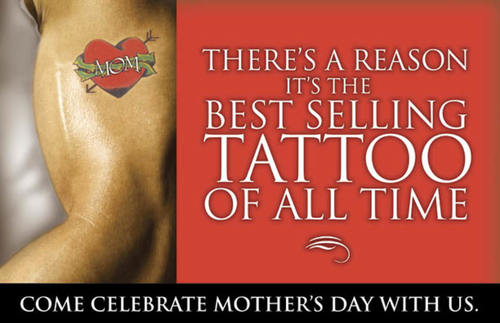 Church Postcards, Mother's Day, Mom Tattoo, 5.5 X 8.5
