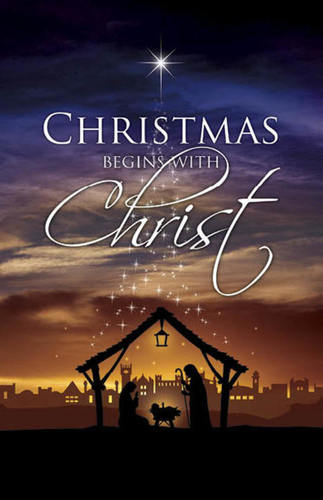 Church Postcards, Christmas, Christmas Begins Christ, 5.5 X 8.5