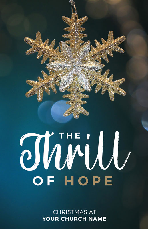 Church Postcards, Christmas, Thrill Of Hope, 5.5 X 8.5