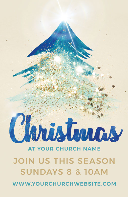 Christmas Sprig Tree Postcard - Church Postcards - Outreach Marketing