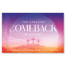 Outreach.com The Greatest Comeback In History Easter Sunday digital sermon series church kit small group study church direct mail postcard design