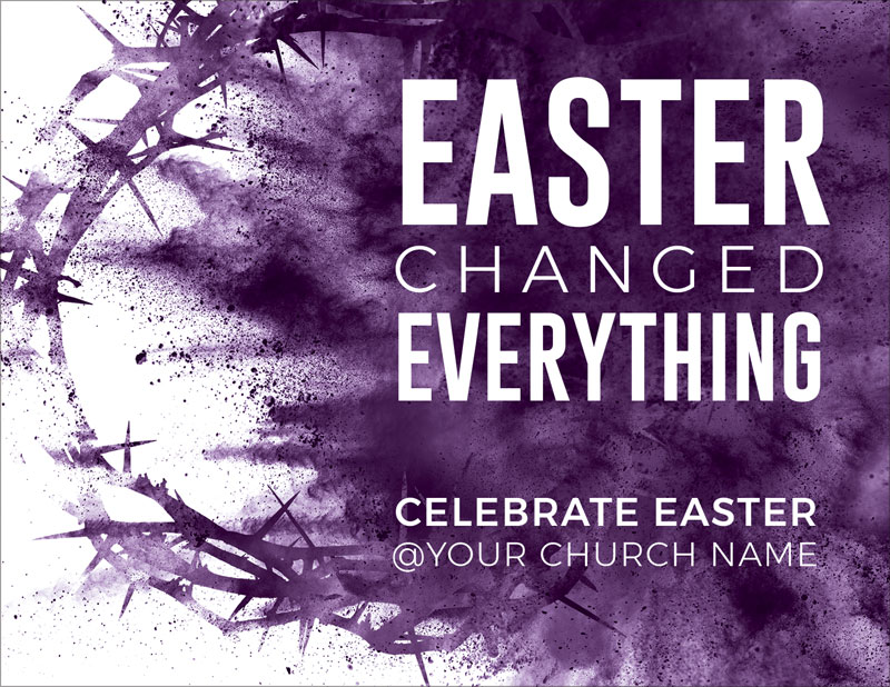 InviteCards, Easter, Purple Powder Crown, 4.25 x 5.5
