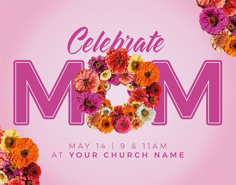 InviteCards, Mother's Day, Celebrate Mom Pink, 4.25 x 5.5