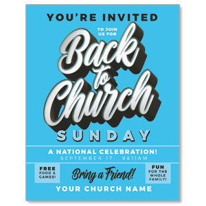 Back to Church Sunday Celebration Blue ImpactMailers