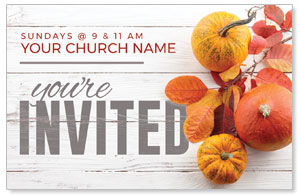 Fall Pumpkins and Branch Medium InviteCards