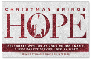 Christmas Brings Hope Sparkle Medium InviteCards