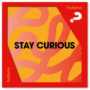 Alpha Stay Curious 3.75" x 3.75" Square InviteCards