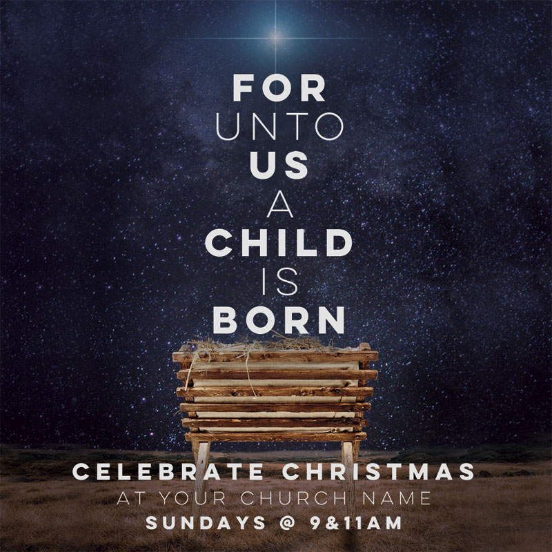 A Child Is Born InviteCard - Church Invitations - Outreach Marketing