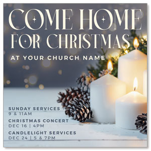 Come Home for Christmas 3.75" x 3.75" Square InviteCards