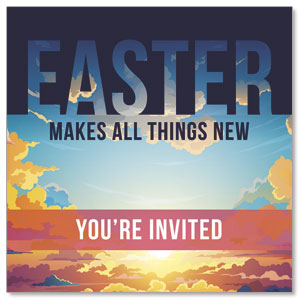 Easter Colorful Clouds Invite 2.5" x 2.5" Small Square