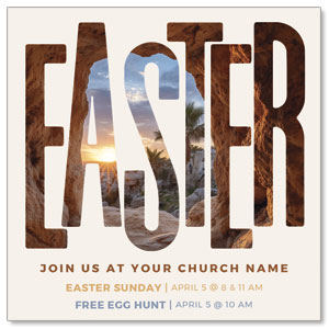 Easter Tomb View 3.75" x 3.75" Square InviteCards