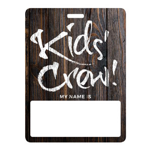 Dark Wood Kids Crew Name Badges