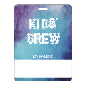 Blue Stucco Kids Crew Name Badges