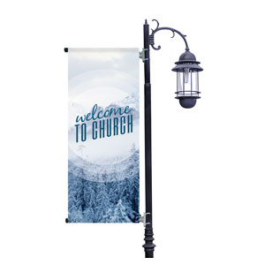 Season Welcome Snow Light Pole Banners