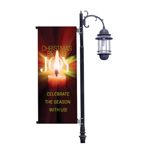 Joy Candle Light Pole Banners