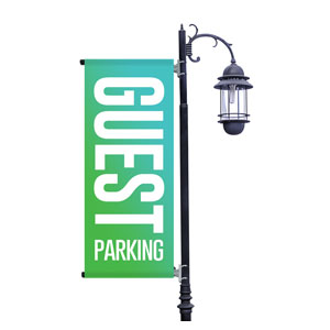 Guest Parking Greens Light Pole Banners