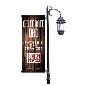 Dimensional Wood Father's Day Light Pole Banners