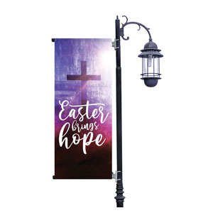 Easter Brings Hope Cross Light Pole Banners