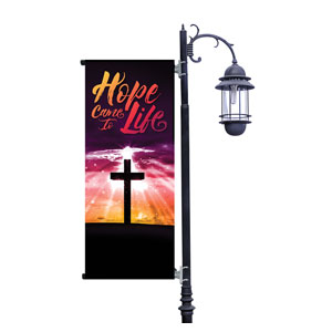 Hope Life Cross Light Pole Banners