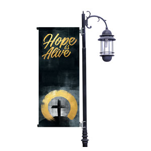Hope Is Alive Gold Light Pole Banners