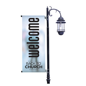 Back to Church Welcomes You Logo Light Pole Banners