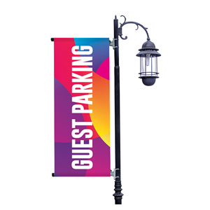 Curved Colors Guest Parking Light Pole Banners